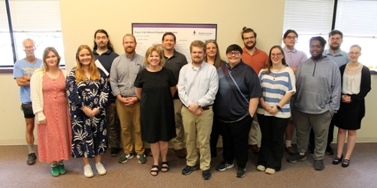 Students in the historic preservation class along with Dr. Susan Asbury, their professor, and Historic Macon representatives Nathan Lott and Matt Chalfa.